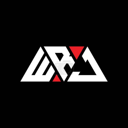 Illustration for WRJ triangle letter logo design with triangle shape. WRJ triangle logo design monogram. WRJ triangle vector logo template with red color. WRJ triangular logo Simple, Elegant, and Luxurious Logo. WRJ - Royalty Free Image