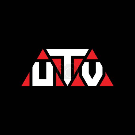 Illustration for UTV triangle letter logo design with triangle shape. UTV triangle logo design monogram. UTV triangle vector logo template with red color. UTV triangular logo Simple, Elegant, and Luxurious Logo. UTV - Royalty Free Image