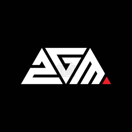 Illustration for ZGM triangle letter logo design with triangle shape. ZGM triangle logo design monogram. ZGM triangle vector logo template with red color. ZGM triangular logo Simple, Elegant, and Luxurious Logo. ZGM - Royalty Free Image