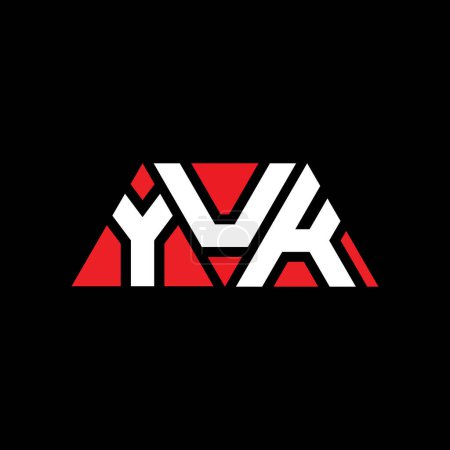 Ilustración de Diseño del logotipo de la letra del triángulo YUK con forma de triángulo. Monograma de diseño del logotipo del triángulo de YUK. Plantilla de logotipo de vector de triángulo YUK con color rojo. Logotipo triangular YUK Logotipo simple, elegante y lujoso. YUK - Imagen libre de derechos