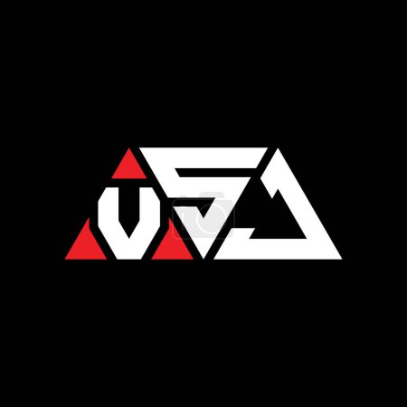 Ilustración de Diseño del logotipo de la letra del triángulo VSJ con forma de triángulo. Monograma de diseño del logotipo del triángulo VSJ. VSJ triángulo vector logotipo plantilla con color rojo. Logotipo triangular VSJ Logotipo simple, elegante y lujoso. VSJ - Imagen libre de derechos