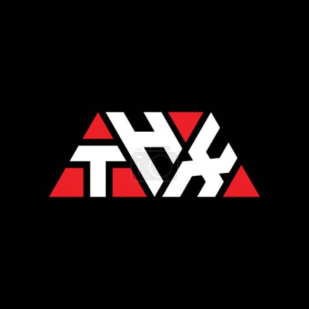 Ilustración de Diseño del logotipo de la letra del triángulo THX con forma de triángulo. Diseño del logotipo del triángulo THX monograma. Plantilla de logotipo de vector de triángulo THX con color rojo. Logo triangular THX Logotipo simple, elegante y lujoso. THX - Imagen libre de derechos