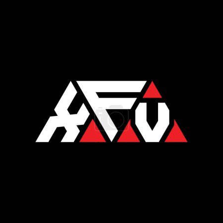 Ilustración de Diseño del logotipo de la letra del triángulo XFV con forma de triángulo. Monograma de diseño del logotipo del triángulo XFV. Plantilla de logotipo de vector triangular XFV con color rojo. Logo triangular XFV Logotipo simple, elegante y lujoso. XFV - Imagen libre de derechos