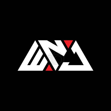 Ilustración de Diseño del logotipo de letra de triángulo WNJ con forma de triángulo. Monograma de diseño del logotipo del triángulo WNJ. Plantilla de logotipo de vector de triángulo WNJ con color rojo. Logotipo triangular WNJ Logotipo simple, elegante y lujoso. WNJ - Imagen libre de derechos