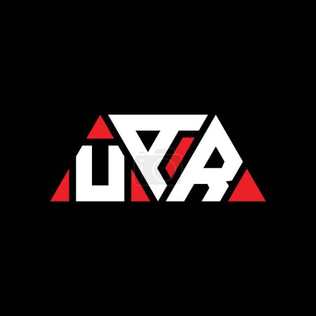 Illustration for UAR triangle letter logo design with triangle shape. UAR triangle logo design monogram. UAR triangle vector logo template with red color. UAR triangular logo Simple, Elegant, and Luxurious Logo. UAR - Royalty Free Image
