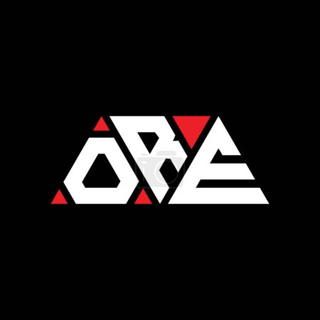 Illustration for ORE triangle letter logo design with triangle shape. ORE triangle logo design monogram. ORE triangle vector logo template with red color. ORE triangular logo Simple, Elegant, and Luxurious Logo. ORE - Royalty Free Image