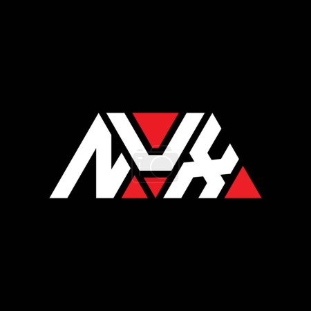 Ilustración de Diseño del logotipo de la letra del triángulo NUX con forma de triángulo. Monograma de diseño del logotipo del triángulo NUX. Plantilla de logotipo de vector de triángulo NUX con color rojo. Logo triangular NUX Logotipo simple, elegante y lujoso. NUX - Imagen libre de derechos