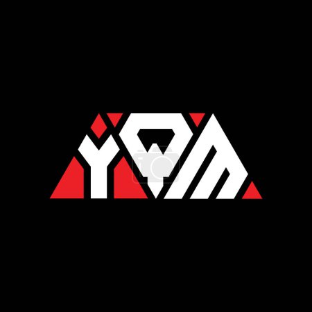 Illustration for YQM triangle letter logo design with triangle shape. YQM triangle logo design monogram. YQM triangle vector logo template with red color. YQM triangular logo Simple, Elegant, and Luxurious Logo. YQM - Royalty Free Image