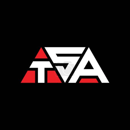Ilustración de Diseño del logotipo de la letra del triángulo TSA con forma de triángulo. Monograma de diseño del logotipo del triángulo TSA. Plantilla de logotipo de vector triangular TSA con color rojo. Logotipo triangular TSA Logotipo simple, elegante y lujoso. TSA - Imagen libre de derechos