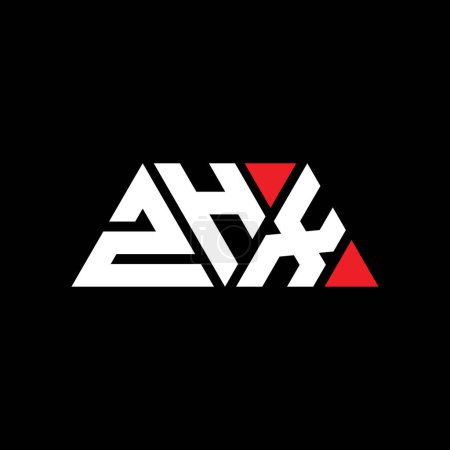 Téléchargez les illustrations : ZHX triangle lettre logo design avec forme de triangle. Monogramme de logo triangle ZHX. Modèle de logo vectoriel triangle ZHX avec couleur rouge. Logo triangulaire ZHX Logo simple, élégant et luxueux. ZHX - en licence libre de droit
