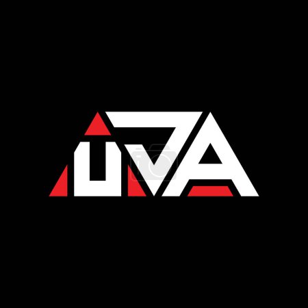 Ilustración de Diseño del logotipo de la letra del triángulo UJA con forma de triángulo. Monograma de diseño del logotipo del triángulo UJA. Plantilla de logotipo de vector de triángulo UJA con color rojo. Logotipo triangular UJA Logotipo simple, elegante y lujoso. UJA - Imagen libre de derechos