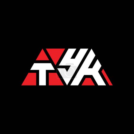 Ilustración de Diseño de logotipo de letra de triángulo TYK con forma de triángulo. Diseño del logotipo del triángulo TYK monograma. TIK triángulo vector logotipo plantilla con color rojo. Logo triangular TYK Logotipo simple, elegante y lujoso. TIK - Imagen libre de derechos