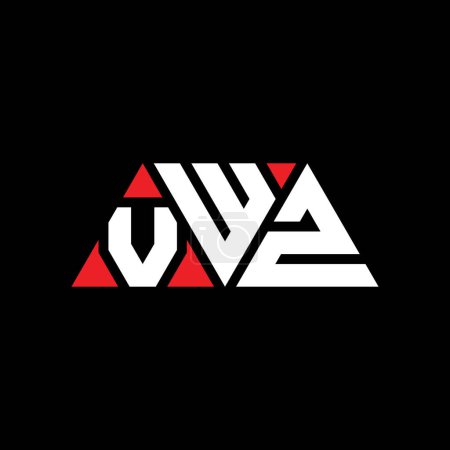 Illustration for VWZ triangle letter logo design with triangle shape. VWZ triangle logo design monogram. VWZ triangle vector logo template with red color. VWZ triangular logo Simple, Elegant, and Luxurious Logo. VWZ - Royalty Free Image
