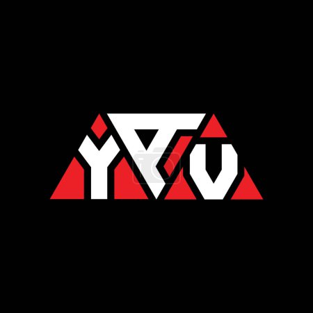 Illustration for YAV triangle letter logo design with triangle shape. YAV triangle logo design monogram. YAV triangle vector logo template with red color. YAV triangular logo Simple, Elegant, and Luxurious Logo. YAV - Royalty Free Image