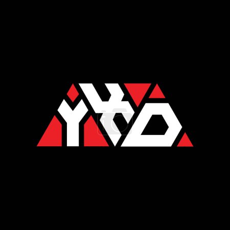 Illustration for YXD triangle letter logo design with triangle shape. YXD triangle logo design monogram. YXD triangle vector logo template with red color. YXD triangular logo Simple, Elegant, and Luxurious Logo. YXD - Royalty Free Image
