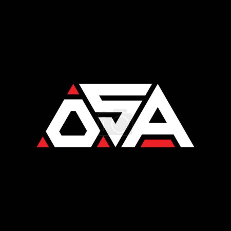 Ilustración de Diseño de logotipo de letra de triángulo OSA con forma de triángulo. Diseño del logotipo del triángulo OSA monograma. OSA triángulo vector logotipo plantilla con color rojo. Logo triangular OSA Logotipo simple, elegante y lujoso. AOS - Imagen libre de derechos