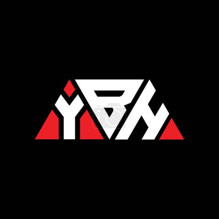 Téléchargez les illustrations : YBH triangle lettre logo design avec forme de triangle. YBH logo triangle design monogramme. Modèle de logo vectoriel triangle YBH avec couleur rouge. Logo triangulaire YBH Logo simple, élégant et luxueux. YBH - en licence libre de droit