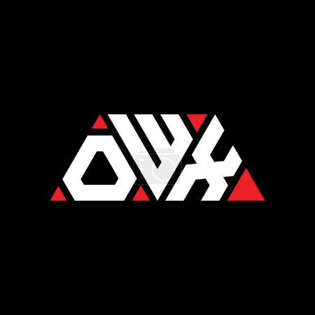 Ilustración de Diseño del logotipo de la letra triangular OWX con forma de triángulo. OWX diseño del logotipo del triángulo monograma. Plantilla de logotipo de vector triangular OWX con color rojo. Logotipo triangular OWX Logotipo simple, elegante y lujoso. OWX - Imagen libre de derechos