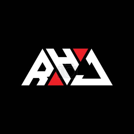 Ilustración de Diseño del logotipo de la letra del triángulo RHJ con forma de triángulo. Monograma de diseño del logotipo del triángulo RHJ. Plantilla de logotipo de vector de triángulo RHJ con color rojo. Logotipo triangular RHJ Logotipo simple, elegante y lujoso. RHJ - Imagen libre de derechos