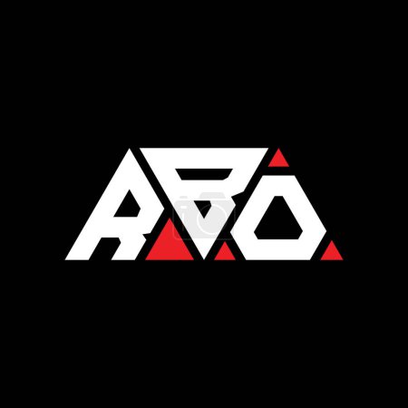 Ilustración de Diseño del logotipo de la letra del triángulo RBO con forma de triángulo. Monograma de diseño del logotipo del triángulo RBO. Plantilla de logotipo de vector de triángulo RBO con color rojo. Logotipo triangular RBO Logotipo simple, elegante y lujoso. RBO - Imagen libre de derechos