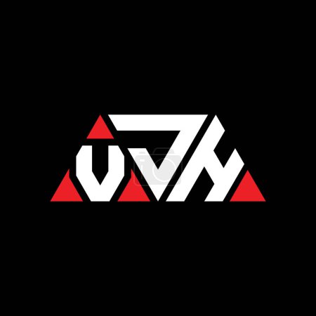 Ilustración de Diseño del logotipo de la letra del triángulo VJH con forma de triángulo. Monograma de diseño del logotipo del triángulo VJH. Plantilla de logotipo de vector de triángulo VJH con color rojo. Logotipo triangular VJH Logotipo simple, elegante y lujoso. VJH - Imagen libre de derechos