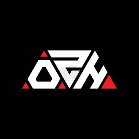 Téléchargez les illustrations : OZH triangle lettre logo design avec forme de triangle. OZH logo triangle design monogramme. Modèle de logo vectoriel triangle OZH avec couleur rouge. Logo triangulaire OZH Logo simple, élégant et luxueux. OZH - en licence libre de droit