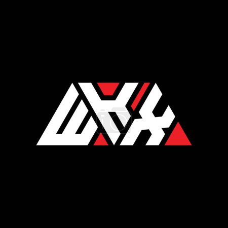 Ilustración de Diseño del logotipo de letra de triángulo WKX con forma de triángulo. Monograma de diseño del logotipo del triángulo WKX. Plantilla de logotipo de vector triangular WKX con color rojo. Logotipo triangular WKX Logotipo simple, elegante y lujoso. WKX - Imagen libre de derechos