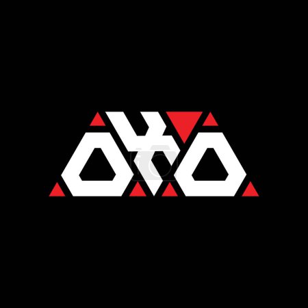 Ilustración de Diseño del logotipo de la letra triangular OXO con forma de triángulo. Monograma de diseño del logotipo del triángulo OXO. Plantilla de logotipo de vector triangular OXO con color rojo. Logotipo triangular OXO Logotipo simple, elegante y lujoso. OXO - Imagen libre de derechos