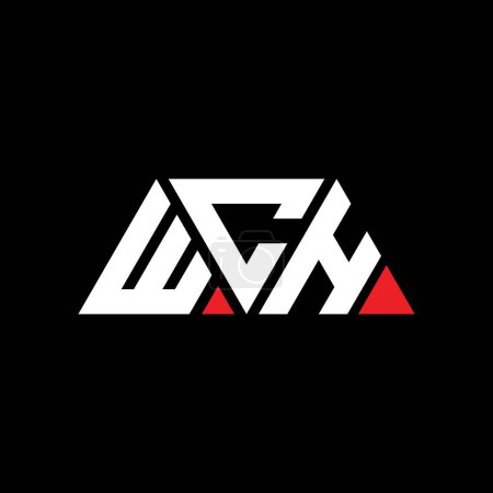Ilustración de Diseño del logotipo de la letra del triángulo WCH con forma de triángulo. Monograma de diseño del logotipo del triángulo WCH. WCH triángulo vector logotipo plantilla con color rojo. Logotipo triangular WCH Logotipo simple, elegante y lujoso. WCH - Imagen libre de derechos