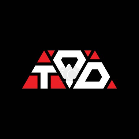 Illustration for TQD triangle letter logo design with triangle shape. TQD triangle logo design monogram. TQD triangle vector logo template with red color. TQD triangular logo Simple, Elegant, and Luxurious Logo. TQD - Royalty Free Image