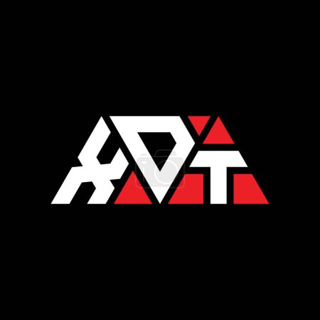 Ilustración de Diseño del logotipo de letra triangular XDT con forma de triángulo. Monograma de diseño del logotipo del triángulo XDT. Plantilla de logotipo de vector triangular XDT con color rojo. Logo triangular XDT Logotipo simple, elegante y lujoso. XDT - Imagen libre de derechos