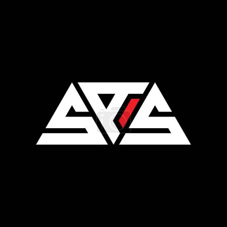 Illustration for SAS triangle letter logo design with triangle shape. SAS triangle logo design monogram. SAS triangle vector logo template with red color. SAS triangular logo Simple, Elegant, and Luxurious Logo. SAS - Royalty Free Image