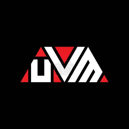 Illustration for UVM triangle letter logo design with triangle shape. UVM triangle logo design monogram. UVM triangle vector logo template with red color. UVM triangular logo Simple, Elegant, and Luxurious Logo. UVM - Royalty Free Image