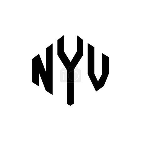 Ilustración de Diseño de logotipo de letra NYV con forma de polígono. Diseño de logotipo en forma de polígono y cubo de NYV. Plantilla de logotipo de vector hexágono NYV colores blanco y negro. NYV monograma, negocio y logotipo de bienes raíces. - Imagen libre de derechos