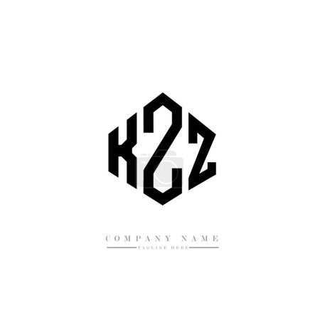 Ilustración de Diseño del logotipo de la letra KZZ con forma de polígono. Diseño del logotipo en forma de cubo. Plantilla de logotipo de vector hexágono colores blanco y negro. Logotipo del monograma, del negocio y de bienes raíces. - Imagen libre de derechos