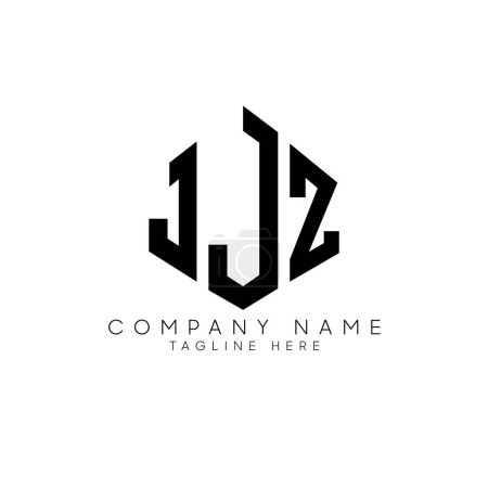 Illustration for JJZ letter logo design with polygon shape. JJZ polygon and cube shape logo design. JJZ hexagon vector logo template white and black colors. JJZ monogram, business and real estate logo. - Royalty Free Image