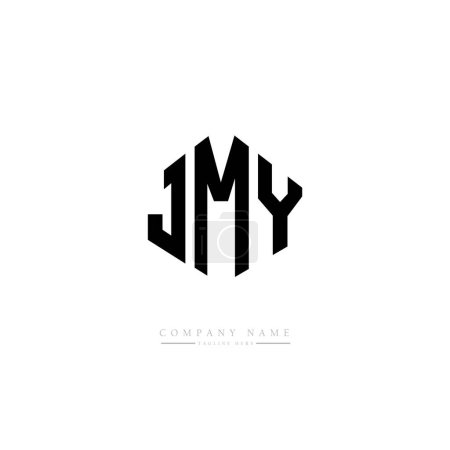 Téléchargez les illustrations : JMY lettre logo design avec forme de polygone. JMY polygone et forme de cube logo design. Modèle de logo vectoriel JMY hexagone blanc et noir. JMY logo monogramme, commercial et immobilier. - en licence libre de droit