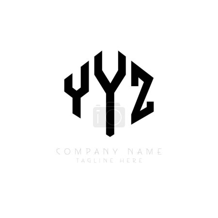 Illustration for YYZ letter logo design with polygon shape. YYZ polygon and cube shape logo design. YYZ hexagon vector logo template white and black colors. YYZ monogram, business and real estate logo. - Royalty Free Image
