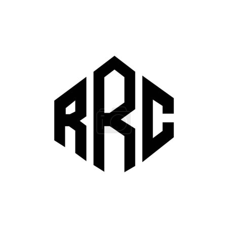 Illustration for RRC letter logo design with polygon shape. RRC polygon and cube shape logo design. RRC hexagon vector logo template white and black colors. RRC monogram, business and real estate logo. - Royalty Free Image