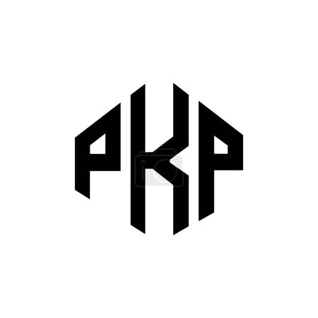Téléchargez les illustrations : PKP letter logo design with polygon shape. PKP polygon and cube shape logo design. PKP hexagon vector logo template white and black colors. PKP monogram, business and real estate logo. - en licence libre de droit