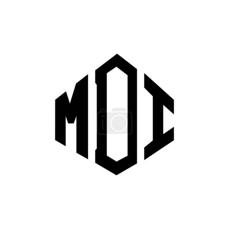 Téléchargez les illustrations : MDI lettre logo design avec forme de polygone. MDI polygone et forme de cube logo design. Modèle de logo vectoriel hexagonal MDI blanc et noir. Monogramme MDI, logo commercial et immobilier. - en licence libre de droit