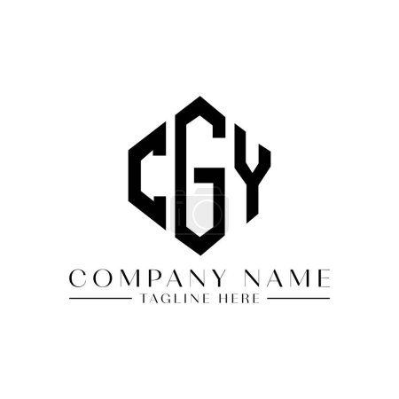 Illustration for CGY letter logo design with polygon shape. CGY polygon and cube shape logo design. CGY hexagon vector logo template white and black colors. CGY monogram, business and real estate logo. - Royalty Free Image