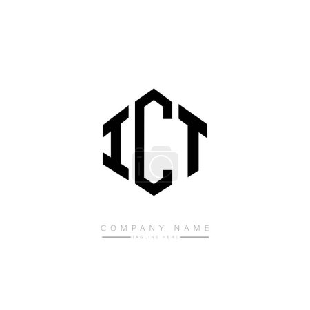 Illustration for ICT letter initial logo template design vector - Royalty Free Image