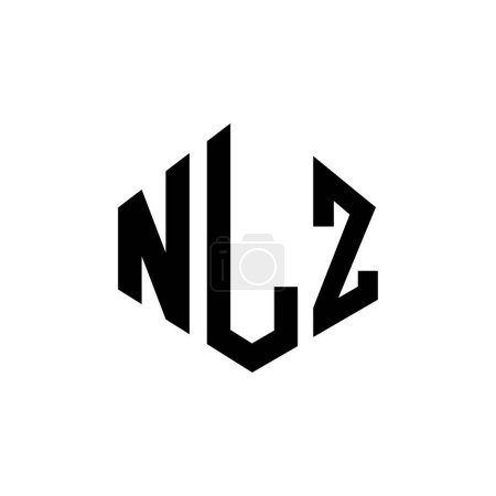 Illustration for NLZ letter logo design with polygon shape. NLZ polygon and cube shape logo design. NLZ hexagon vector logo template white and black colors. NLZ monogram, business and real estate logo. - Royalty Free Image