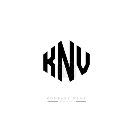 Téléchargez les illustrations : Vecteur de conception de modèle de logo initial lettre KNV - en licence libre de droit