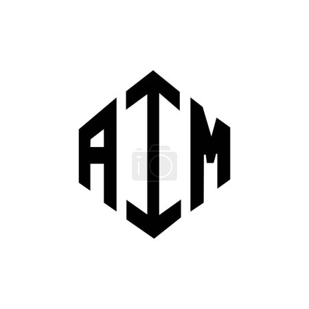 Illustration for AIM letter logo design with polygon shape. AIM polygon and cube shape logo design. AIM hexagon vector logo template white and black colors. AIM monogram, business and real estate logo. - Royalty Free Image