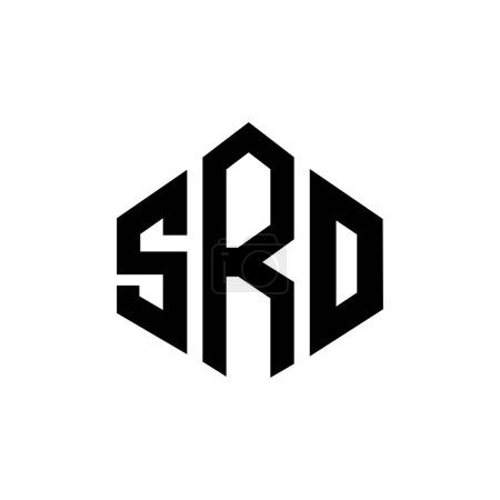 Illustration for SRO letter logo design with polygon shape. SRO polygon and cube shape logo design. SRO hexagon vector logo template white and black colors. SRO monogram, business and real estate logo. - Royalty Free Image