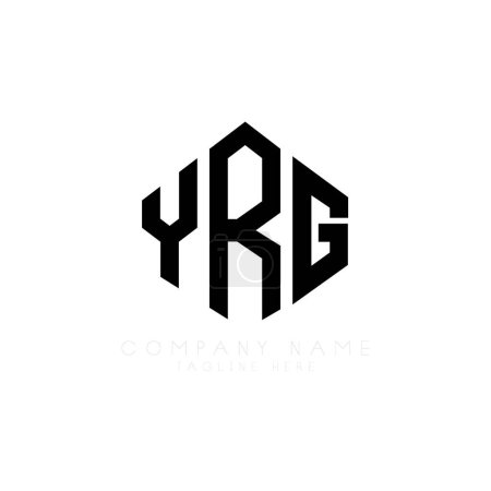 Illustration for YRG letter logo design with polygon shape. YRG polygon and cube shape logo design. YRG hexagon vector logo template white and black colors. YRG monogram, business and real estate logo. - Royalty Free Image