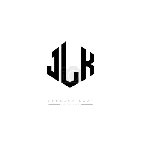 Illustration for JLK letter logo design with polygon shape. JLK polygon and cube shape logo design. JLK hexagon vector logo template white and black colors. JLK monogram, business and real estate logo. - Royalty Free Image