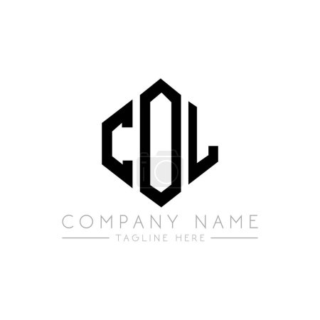 Illustration for COL letter logo design with polygon shape. COL polygon and cube shape logo design. COL hexagon vector logo template white and black colors. COL monogram, business and real estate logo. - Royalty Free Image